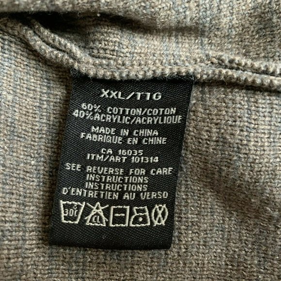 Hathaway Heavyweight crew neck Sweater gray Ribbed knit Men XXL - Picture 6 of 9